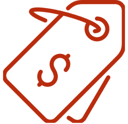 Red background with an abstract design resembling a tilted smartphone.